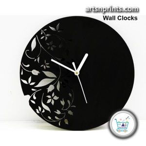 custom made wall clock laser cut black base for gifting with branding